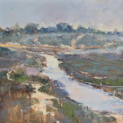 Huntington Pier - Harbor oil painting by artist April Raber