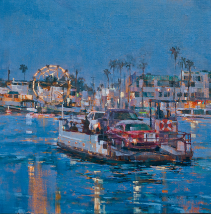 Its a wonderful Summer evening, looking across the bay toward the Fun Zone on Balboa Peninsula