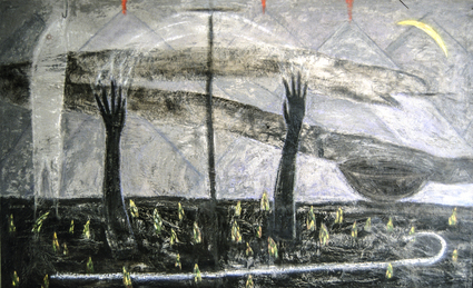 The Washing - Early oil painting by artist April Raber