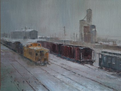 A snowstorm has settled into the mountains of Central Nevada on this cold winter evening