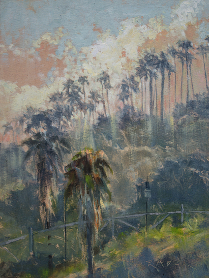 Driving through heavy traffic along the highway I was stopped at a traffic light