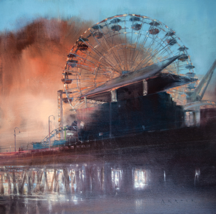 Wheel of Life - Carnival oil painting by artist April Raber